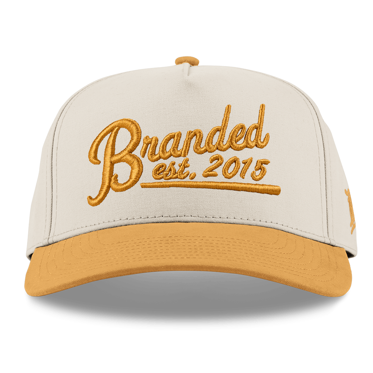 Est. 2015 Puff Script Curved 5 Panel Canvas Beige/Wheat