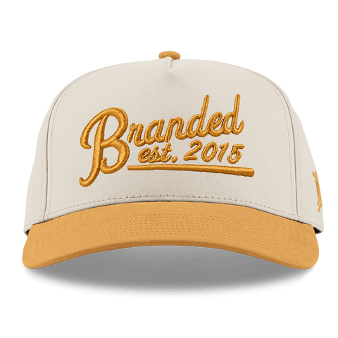 Est. 2015 Puff Script Curved 5 Panel Canvas Beige/Wheat