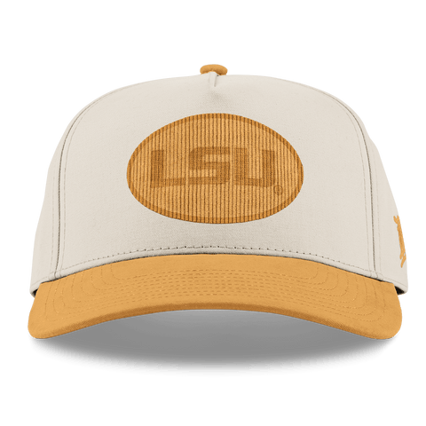Louisiana State University "LSU Stamped" Curved 5 Panel Canvas Beige/Wheat
