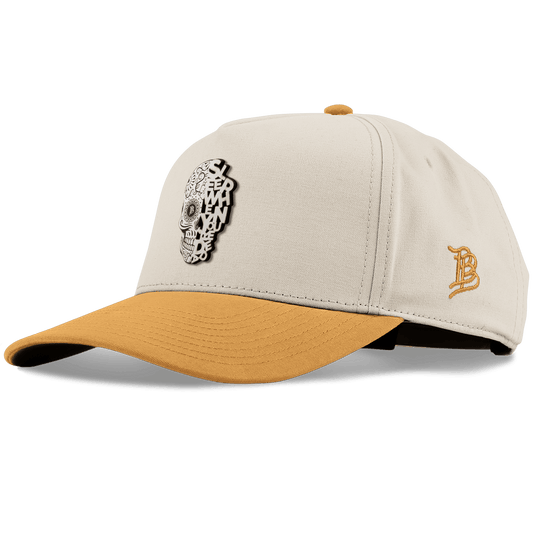 Sleep When You're Dead Skull Curved 5 Panel Canvas BeigeWheat