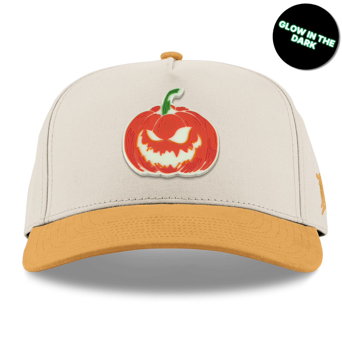 Jack-O-Lantern Glow Curved 5 Panel Canvas Beige/Wheat