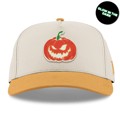 Jack-O-Lantern Glow Curved 5 Panel Canvas Beige/Wheat