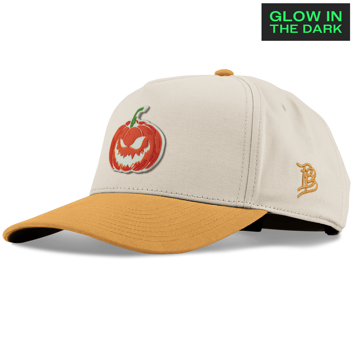 Jack-O-Lantern Glow Curved 5 Panel Canvas Beige/Vintage Wheat