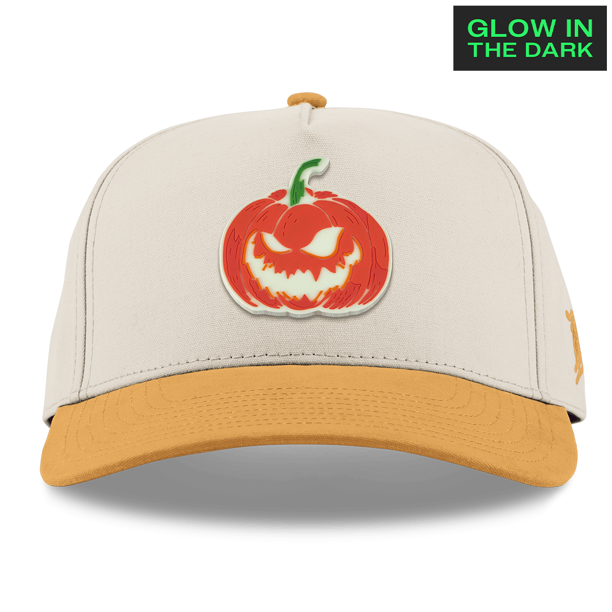 Jack-O-Lantern Glow Curved 5 Panel Canvas Beige/Vintage Wheat