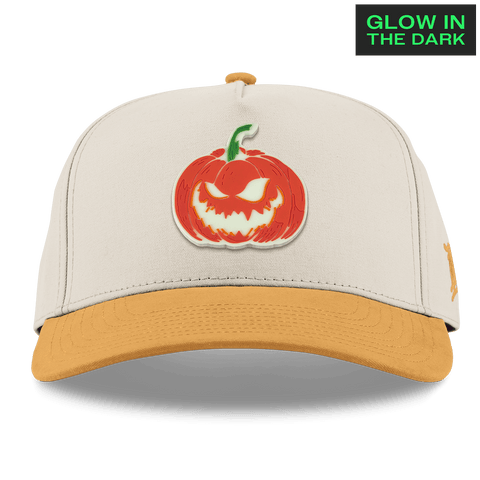 Jack-O-Lantern Glow Curved 5 Panel Canvas Beige/Vintage Wheat
