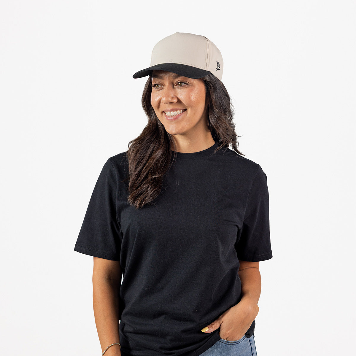 Bare Curved 5 Panel Canvas Beige/Vintage Black