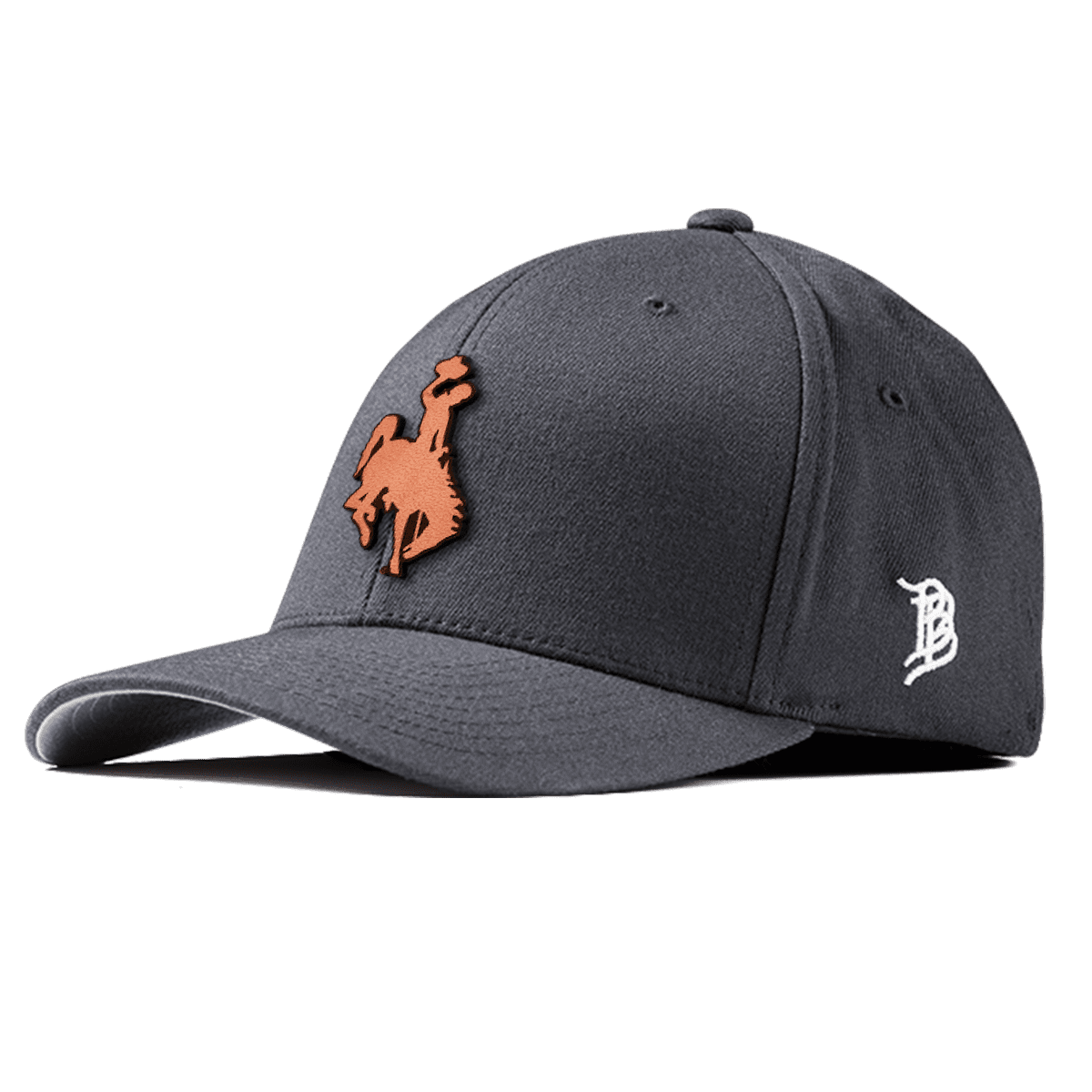 Wyoming Cowboy Flexfit Fitted Tan Logo Charcoal