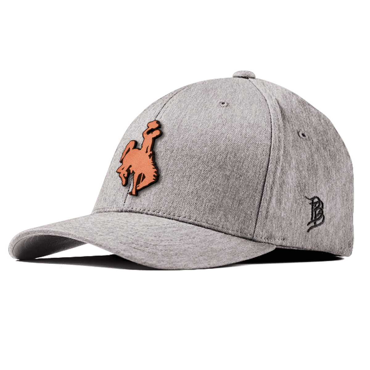 Wyoming Cowboy Flexfit Fitted Tan Logo Heather Gray