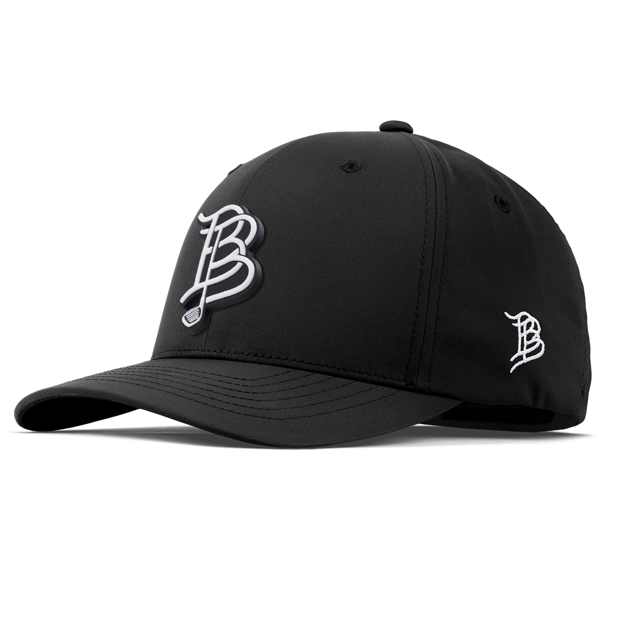 BB Golf Cutout PVC Flexfit Performance Fitted Black