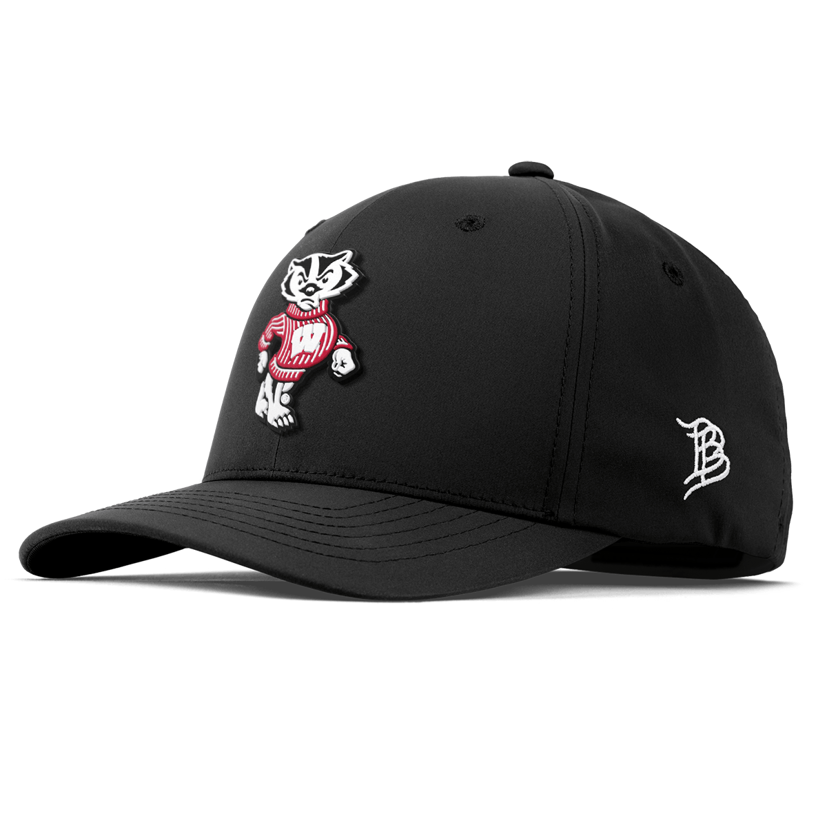 University of Wisconsin "Bucky Badger" Flexfit Performance Fitted Black