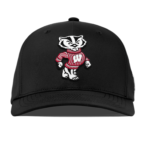 University of Wisconsin "Bucky Badger" Flexfit Performance Fitted Black