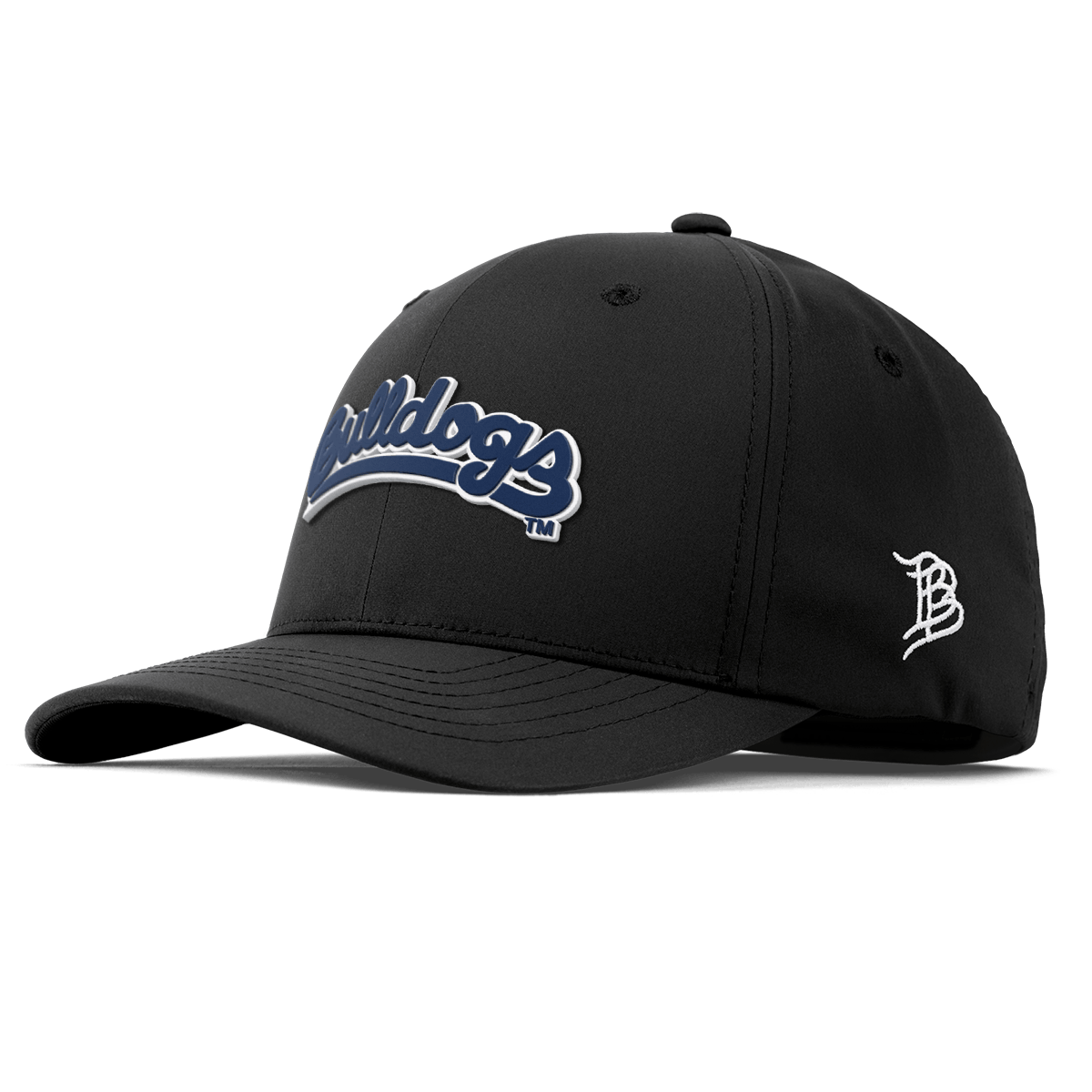 Fresno State University "Bulldogs Script Navy" Flexfit Performance Fitted Black