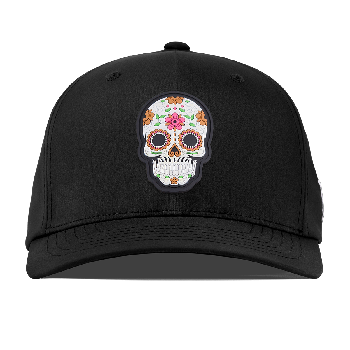 Flower Skull PVC Flexfit Performance Fitted Black