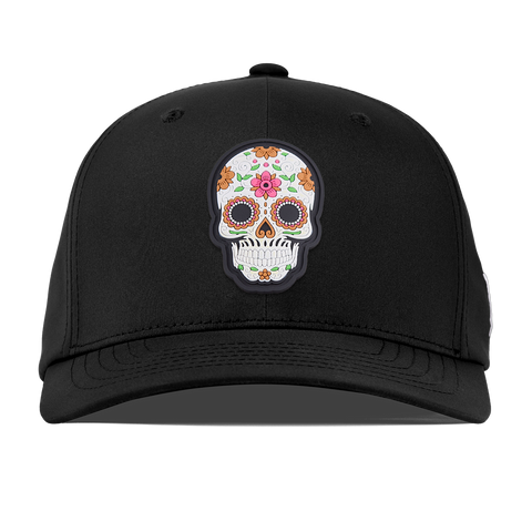 Flower Skull PVC Flexfit Performance Fitted Black