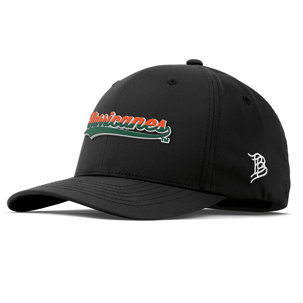 University of Miami "Hurricanes Script" Flexfit Performance Fitted Black