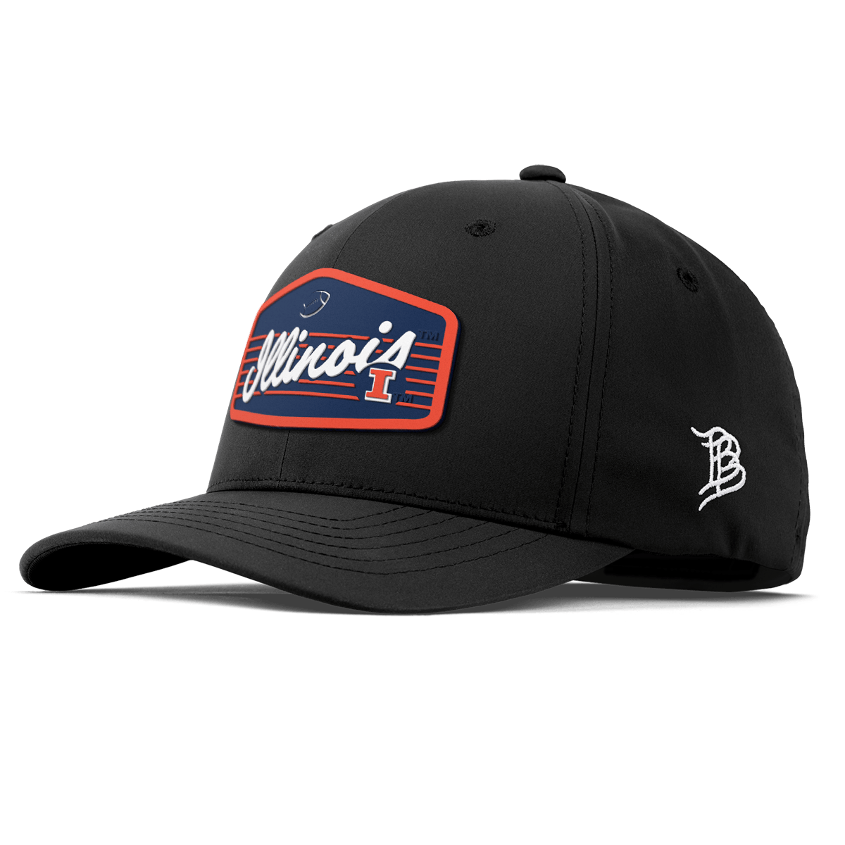 University of Illinois "Illini Football" Flexfit Performance Fitted Black Black