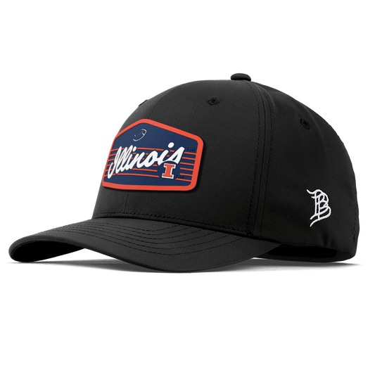 University of Illinois "Illini Football" Flexfit Performance Fitted Black Black