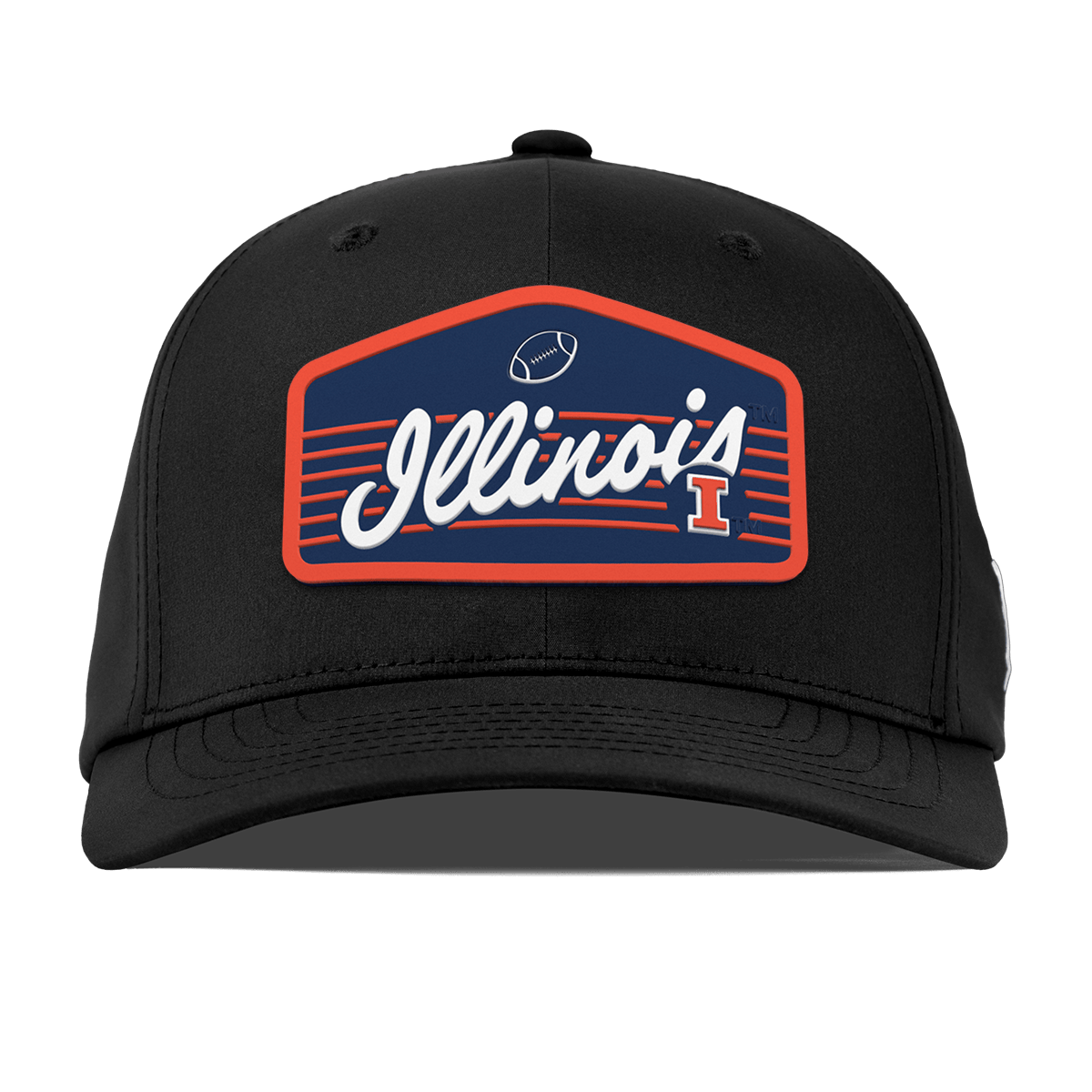 University of Illinois "Illini Football" Flexfit Performance Fitted Black Black