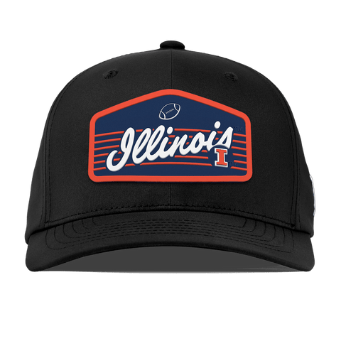 University of Illinois "Illini Football" Flexfit Performance Fitted Black Black