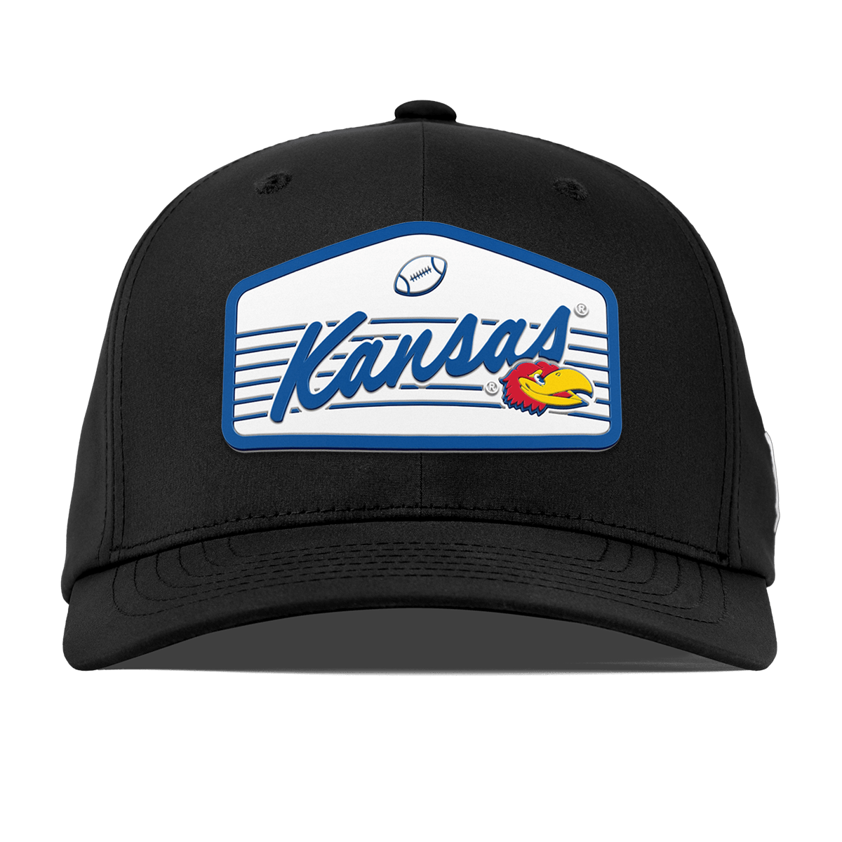 University of Kansas "Jayhawks Football" Flexfit Performance Fitted Black