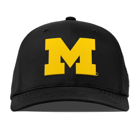 University of Michigan "Michigan Gold Block" Flexfit Performance Fitted Black