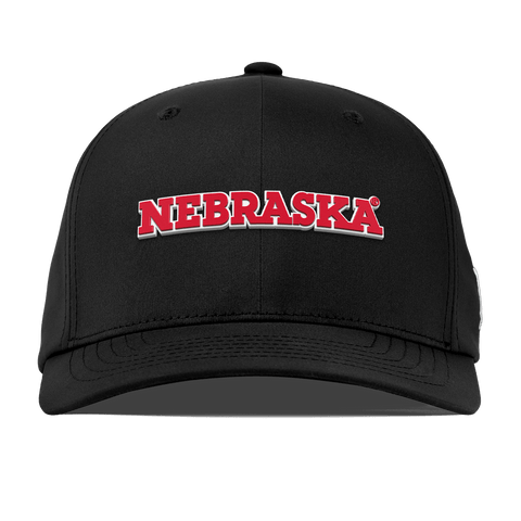 University of Nebraska "Nebraska Block" Flexfit Performance Fitted Black