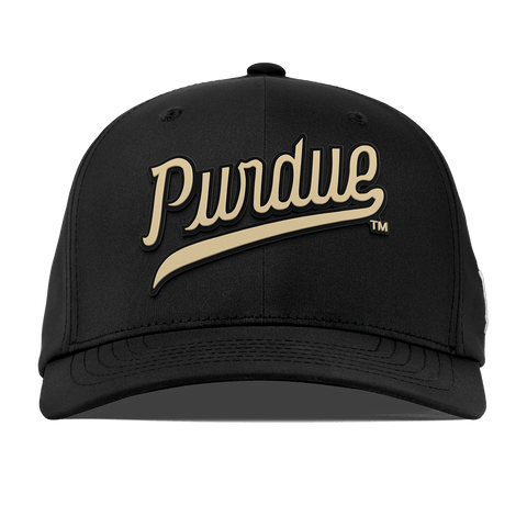 Purdue University "Purdue Script Gold" Flexfit Performance Fitted Black