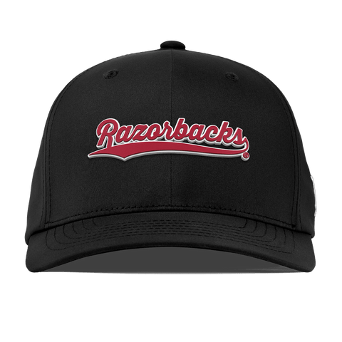 University of Arkansas "Razorback Script" Flexfit Performance Fitted Black