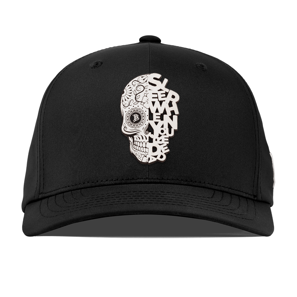Sleep When You're Dead Skull Flexfit Performance Fitted Black