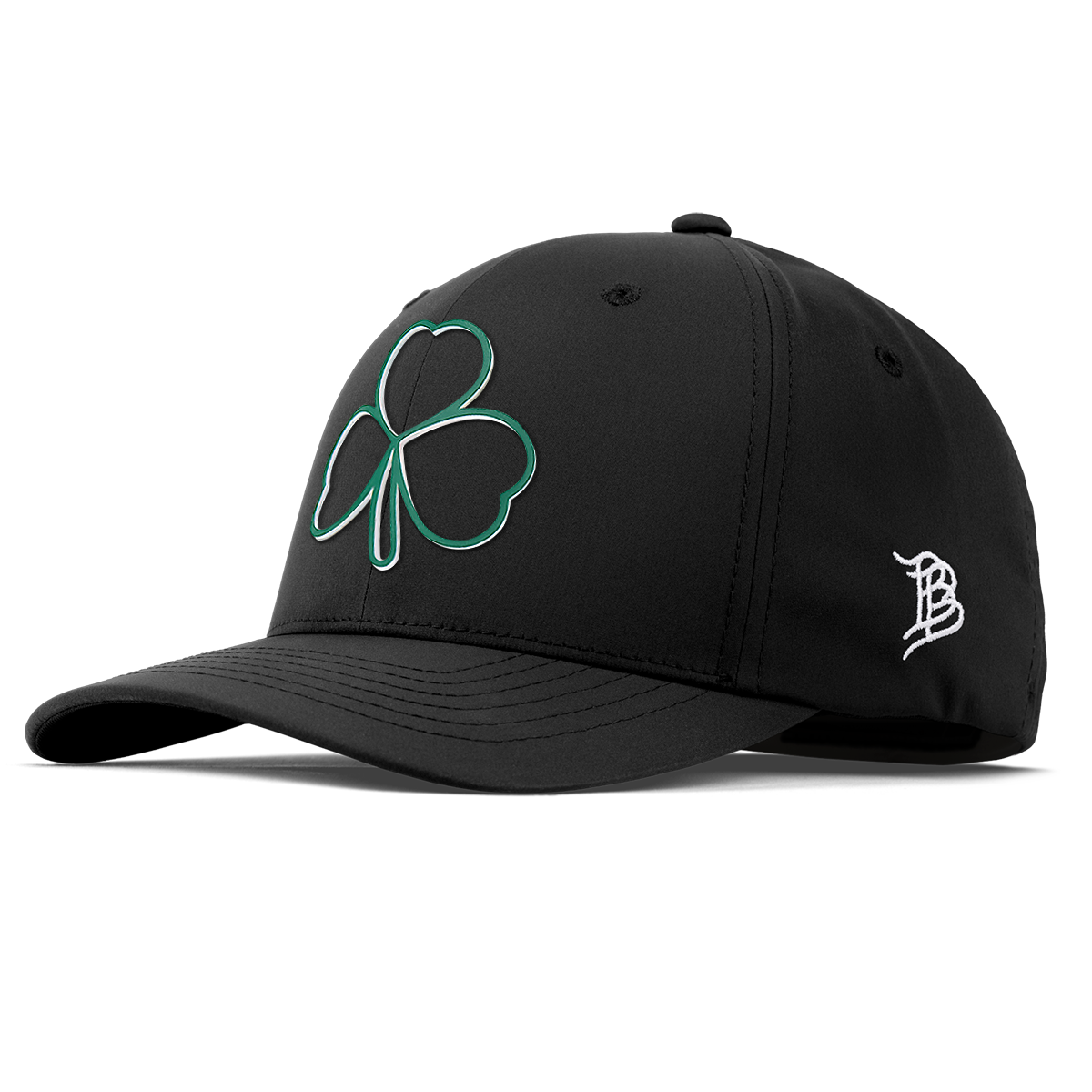 Stacked Shamrock Flexfit Performance Fitted Black