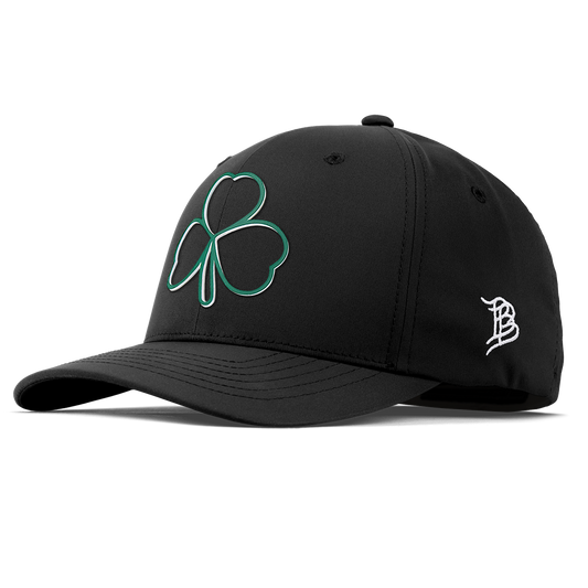 Stacked Shamrock Flexfit Performance Fitted Black