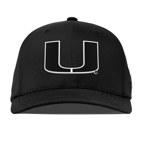 University of Miami "Vintage Miami Team Logo" Flexfit Performance Fitted Black