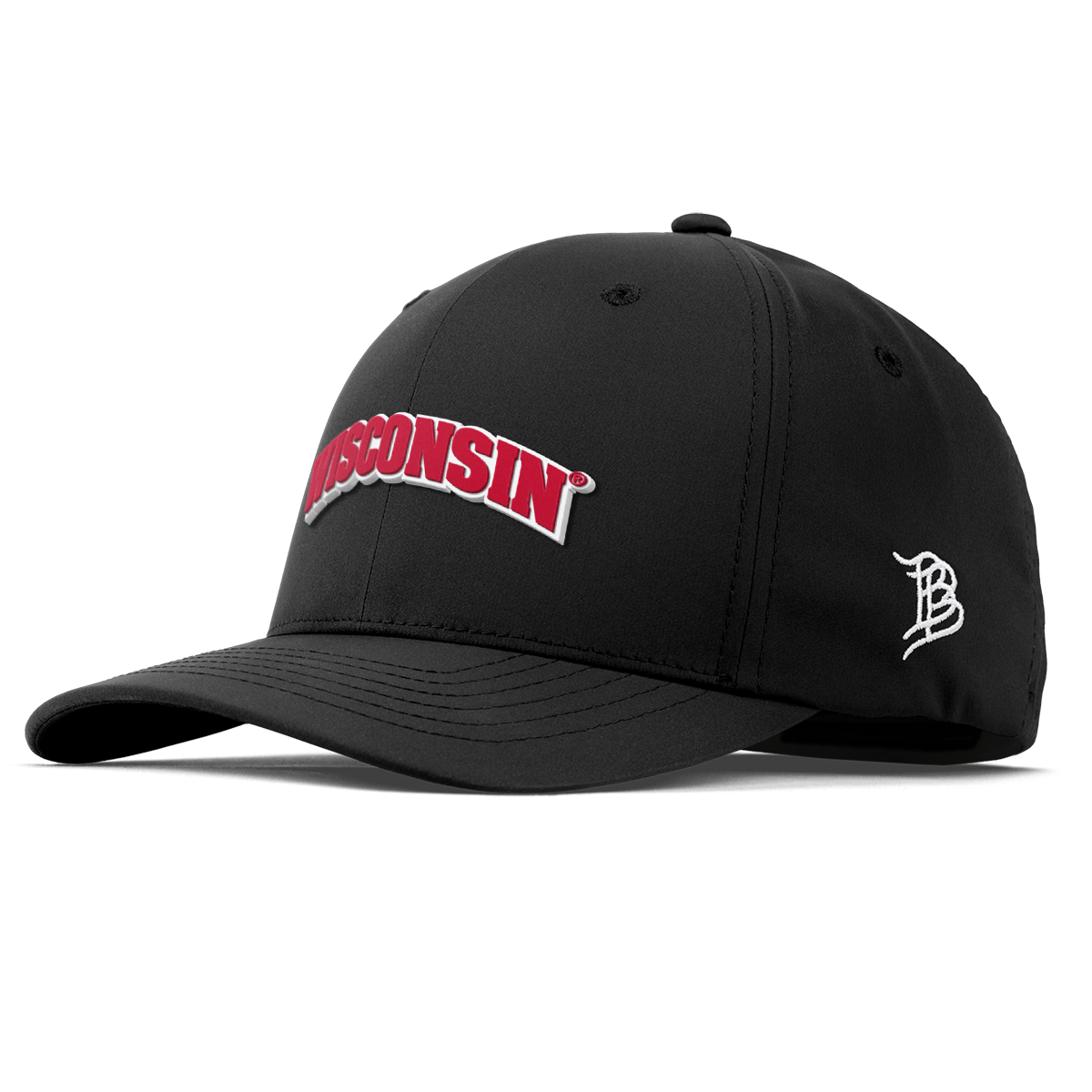 University of Wisconsin "Wisconsin Block" Flexfit Performance Fitted Black