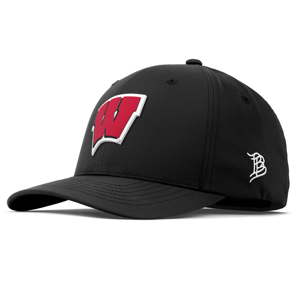 University of Wisconsin "Wisconsin Team Logo" Flexfit Performance Fitted Black