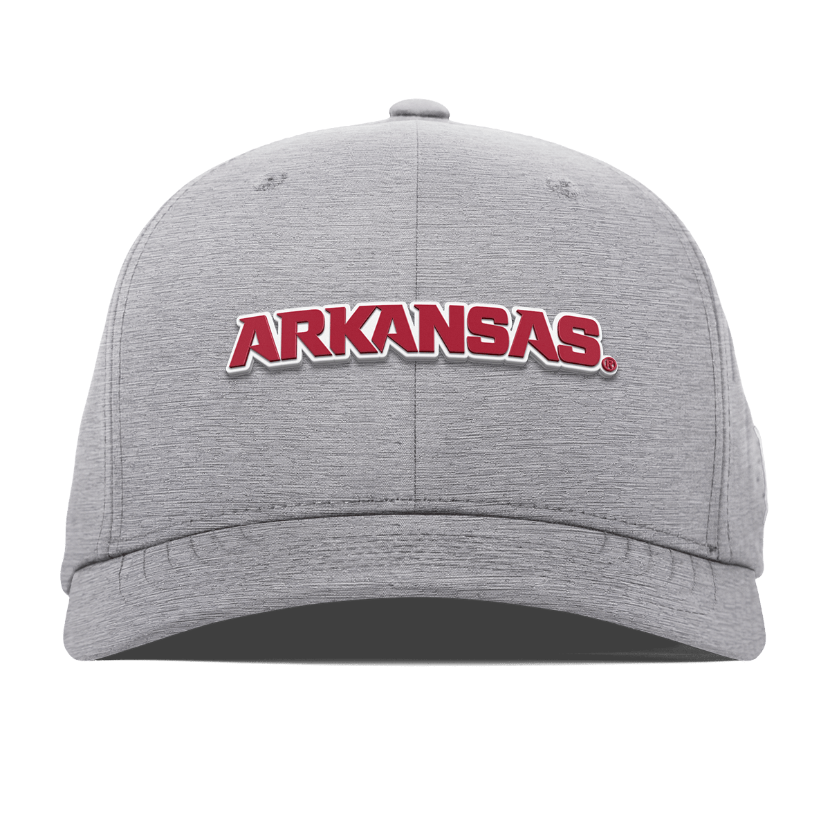 University of Arkansas "Arkansas Block" Flexfit Performance Fitted Heather Gray