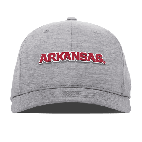 University of Arkansas "Arkansas Block" Flexfit Performance Fitted Heather Gray