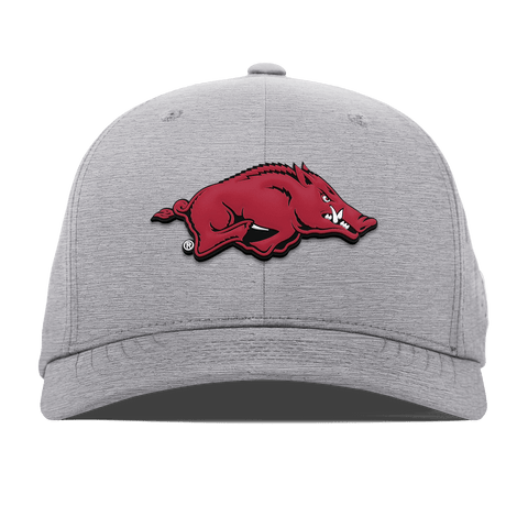 University of Arkansas "Arkansas Team Logo" Flexfit Performance Fitted Heather Gray