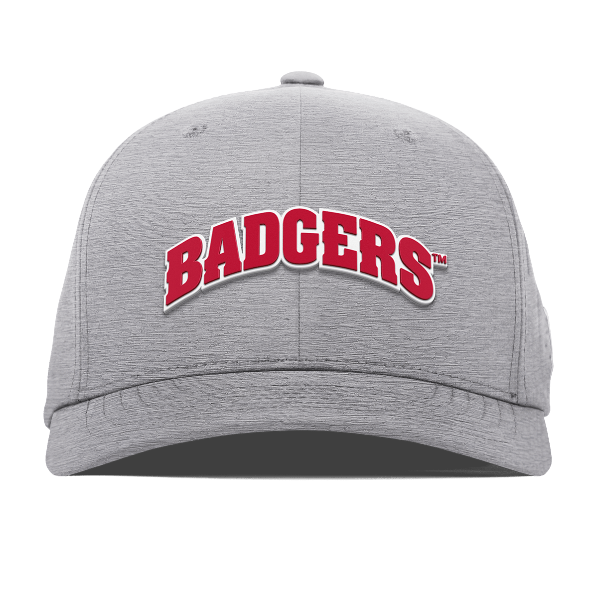 University of Wisconsin "Badgers Block" Flexfit Performance Fitted Heather Gray