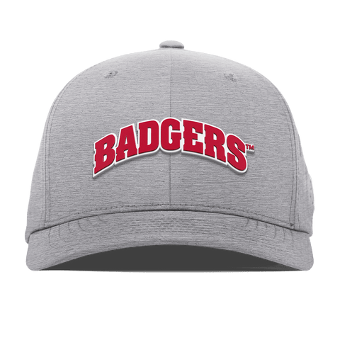 University of Wisconsin "Badgers Block" Flexfit Performance Fitted Heather Gray