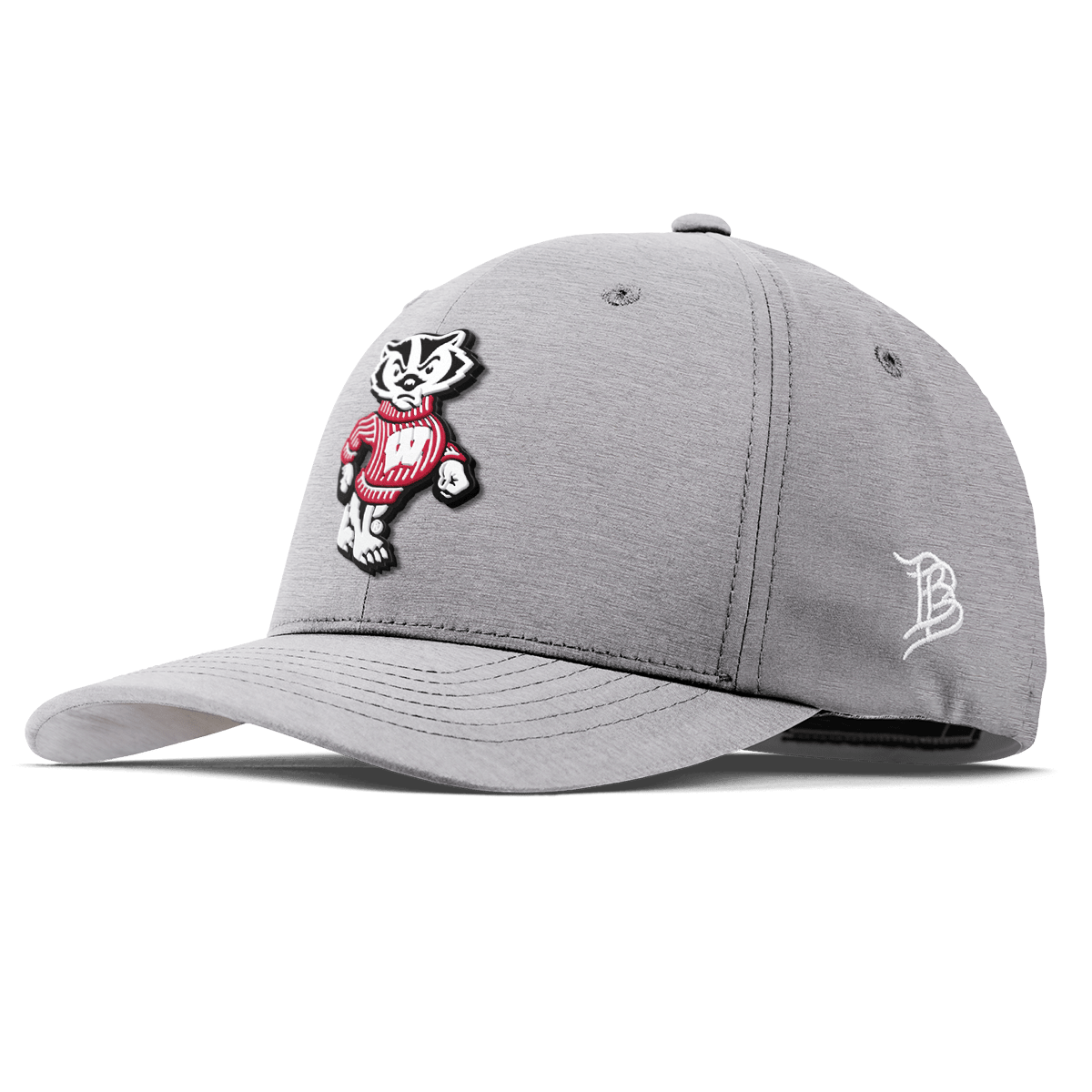 University of Wisconsin "Bucky Badger" Flexfit Performance Fitted Heather Gray