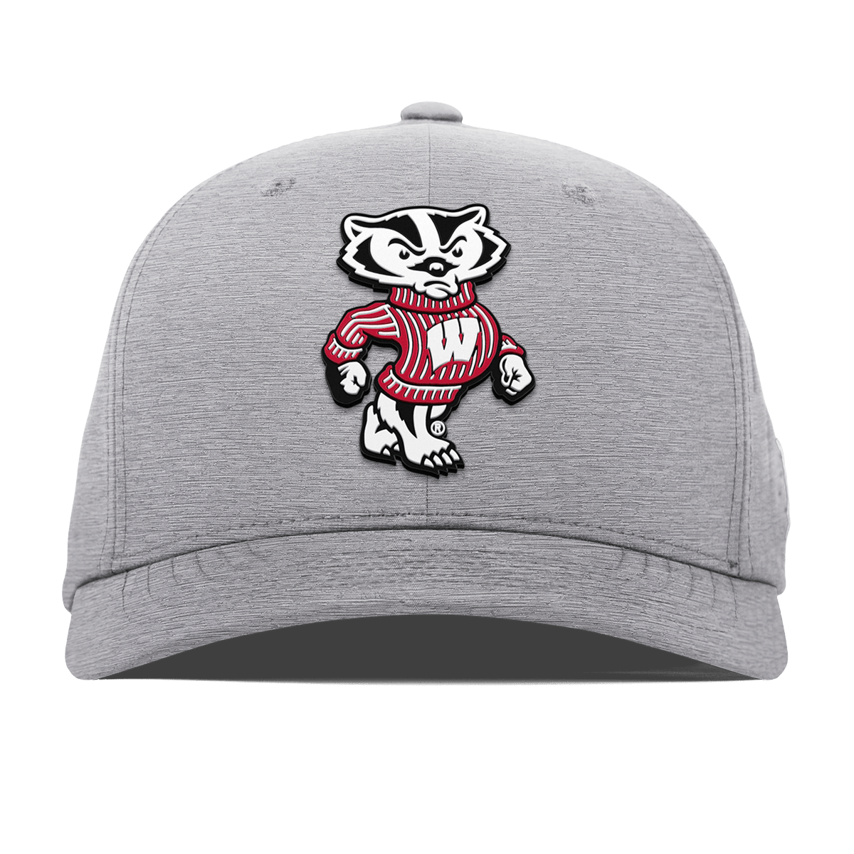 University of Wisconsin "Bucky Badger" Flexfit Performance Fitted Heather Gray