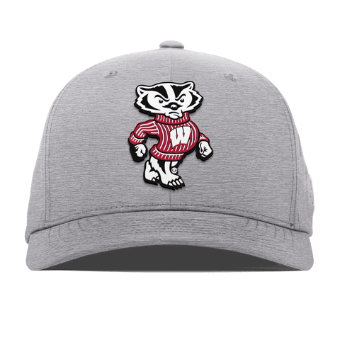 University of Wisconsin "Bucky Badger" Flexfit Performance Fitted Heather Gray
