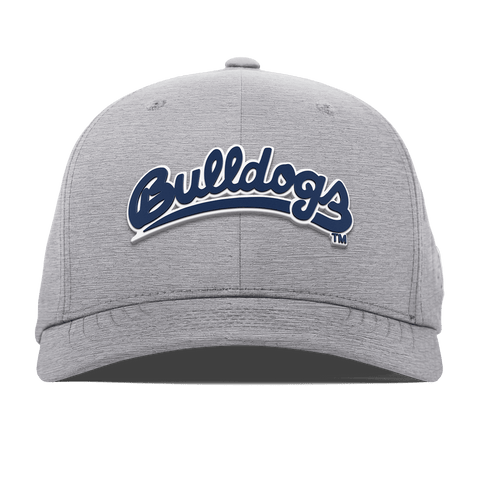 Fresno State University "Bulldogs Script Navy" Flexfit Performance Fitted Heather Gray