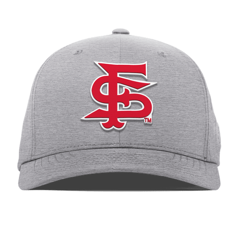 Fresno State University "Fresno State Stacked" Flexfit Performance Fitted Heather Gray