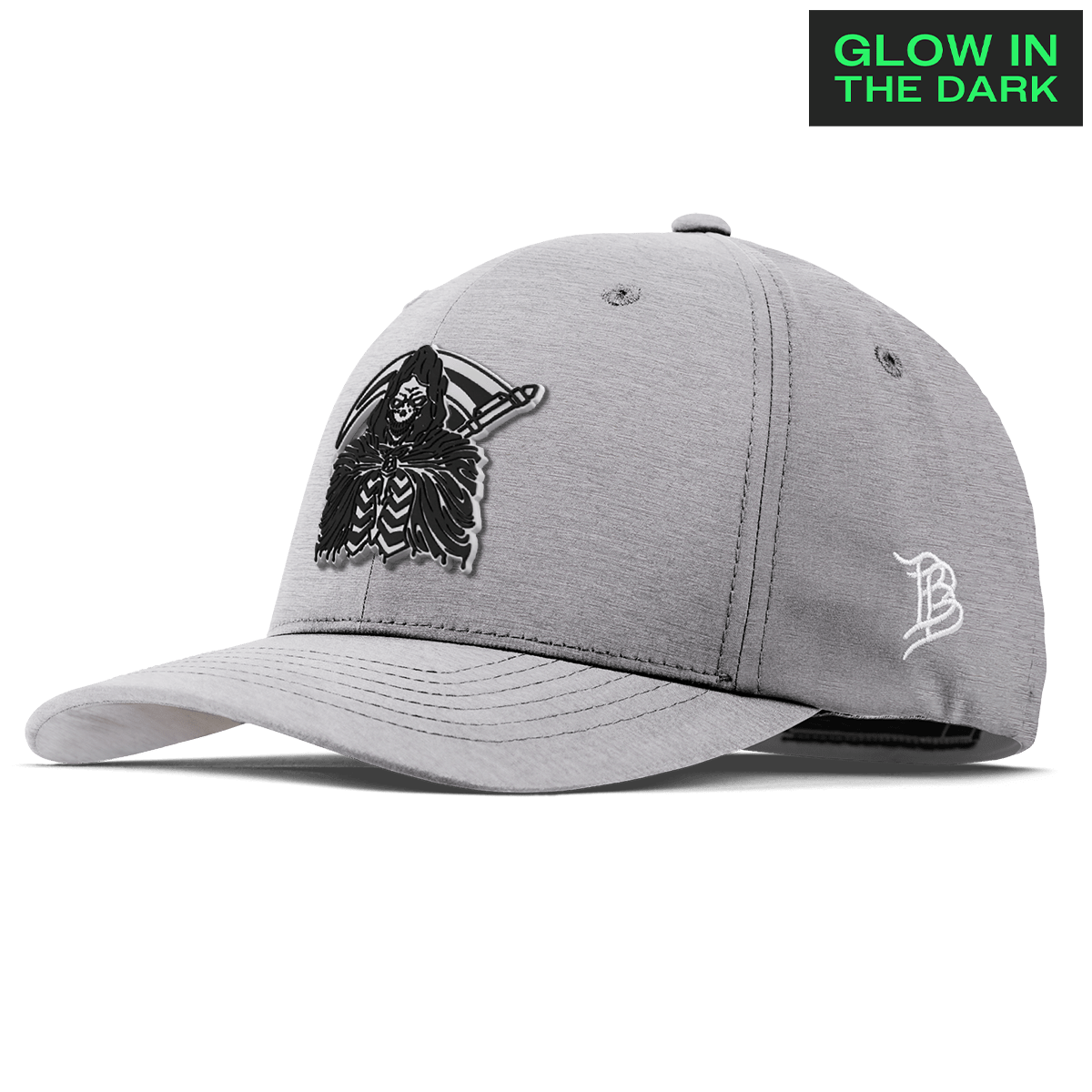 Grim Reaper Glow Flexfit Performance Fitted Heather Gray