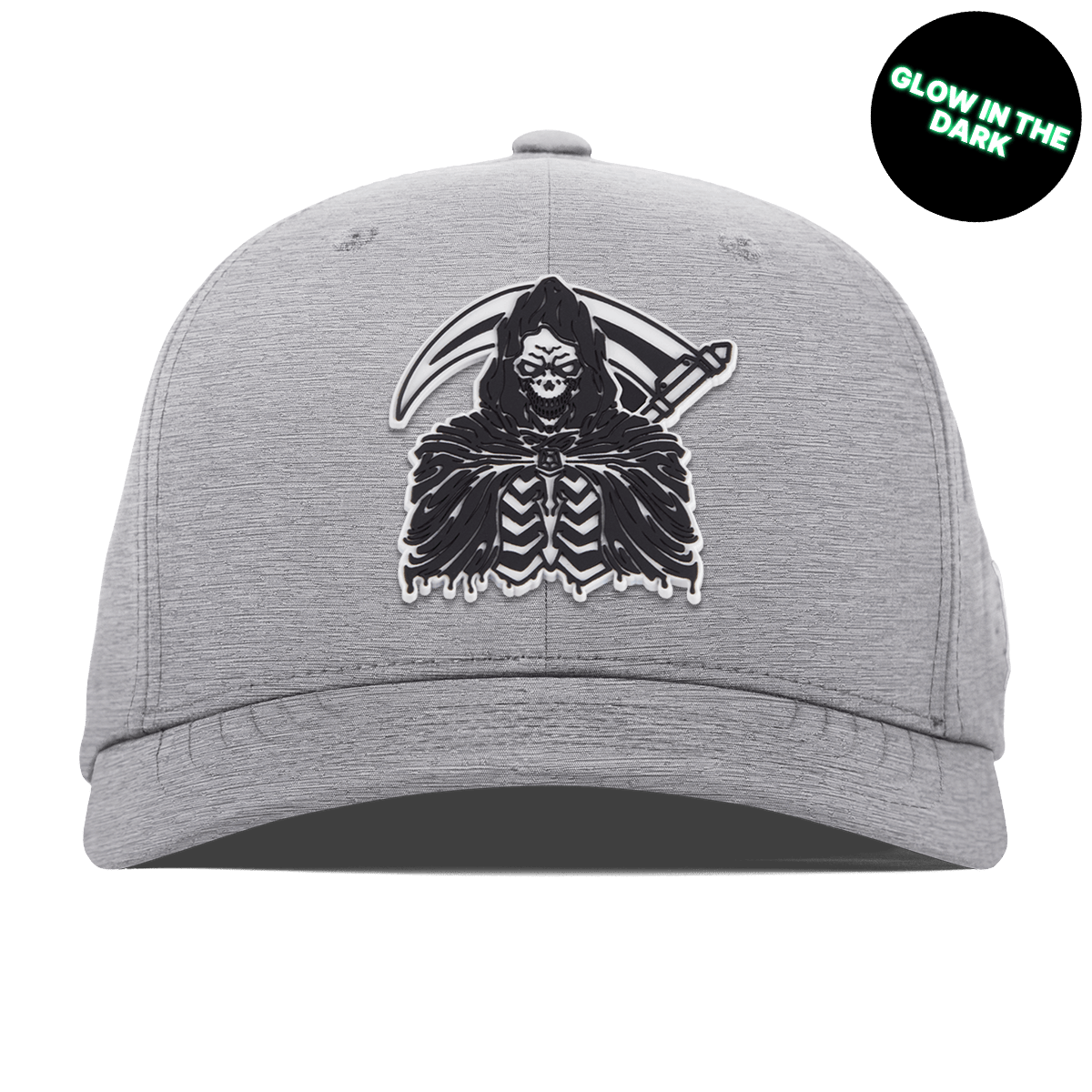 Grim Reaper Glow Flexfit Performance Fitted Heather Gray