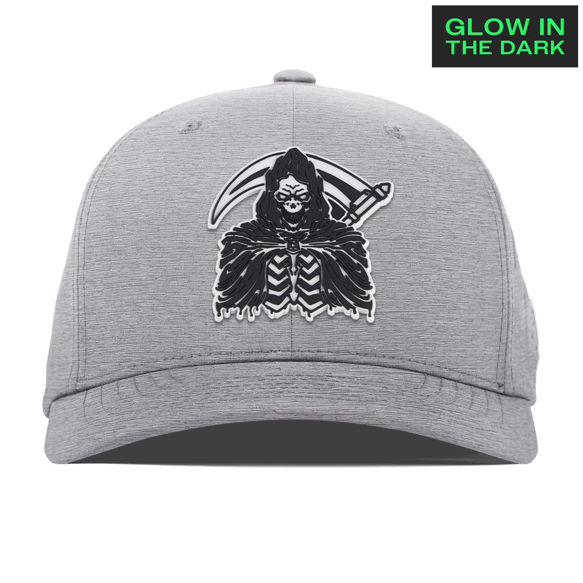 Grim Reaper Glow Flexfit Performance Fitted Heather Gray