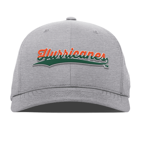 University of Miami "Hurricanes Script" Flexfit Performance Fitted Heather Gray