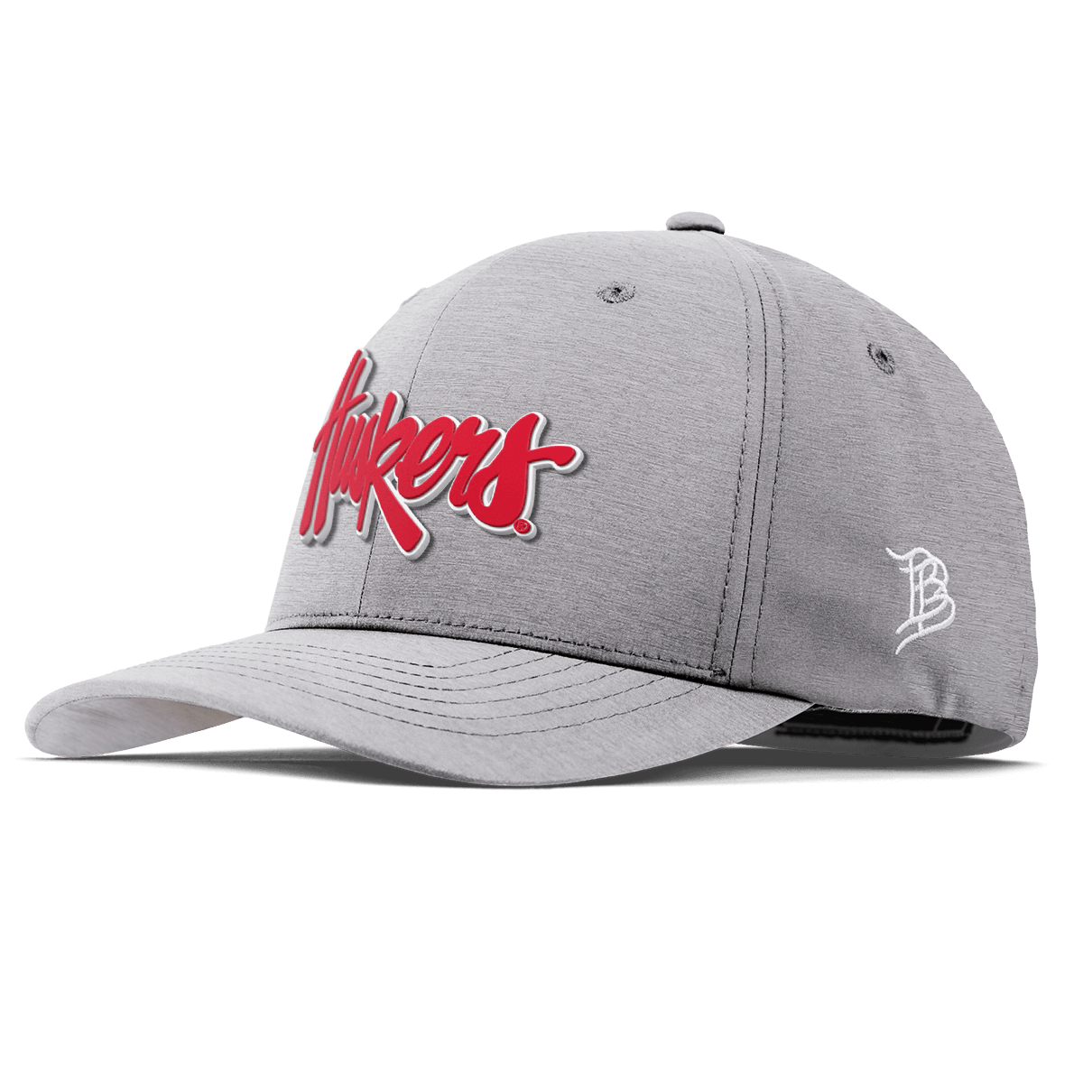 University of Nebraska "Huskers Script" Flexfit Performance Fitted Heather Gray
