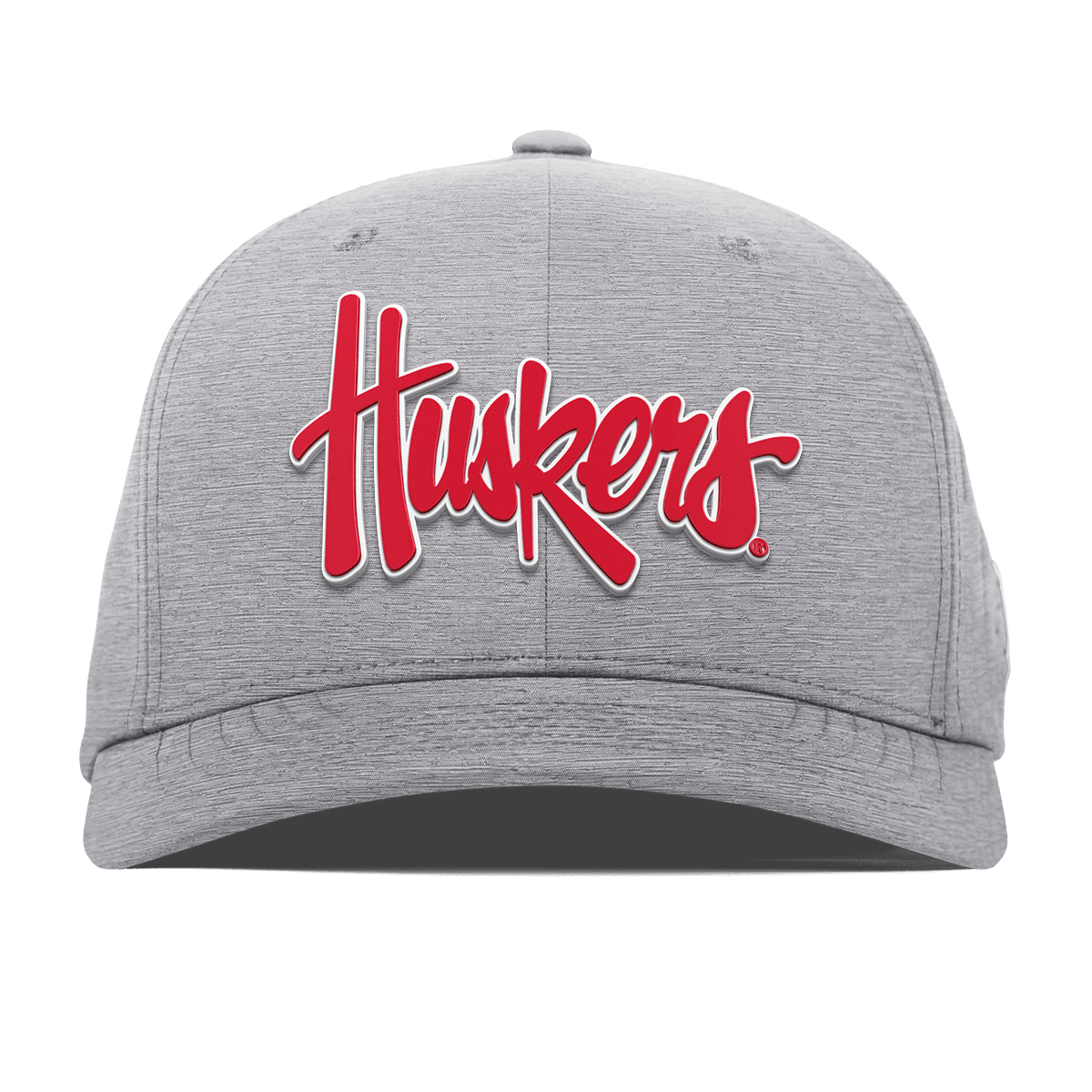University of Nebraska "Huskers Script" Flexfit Performance Fitted Heather Gray